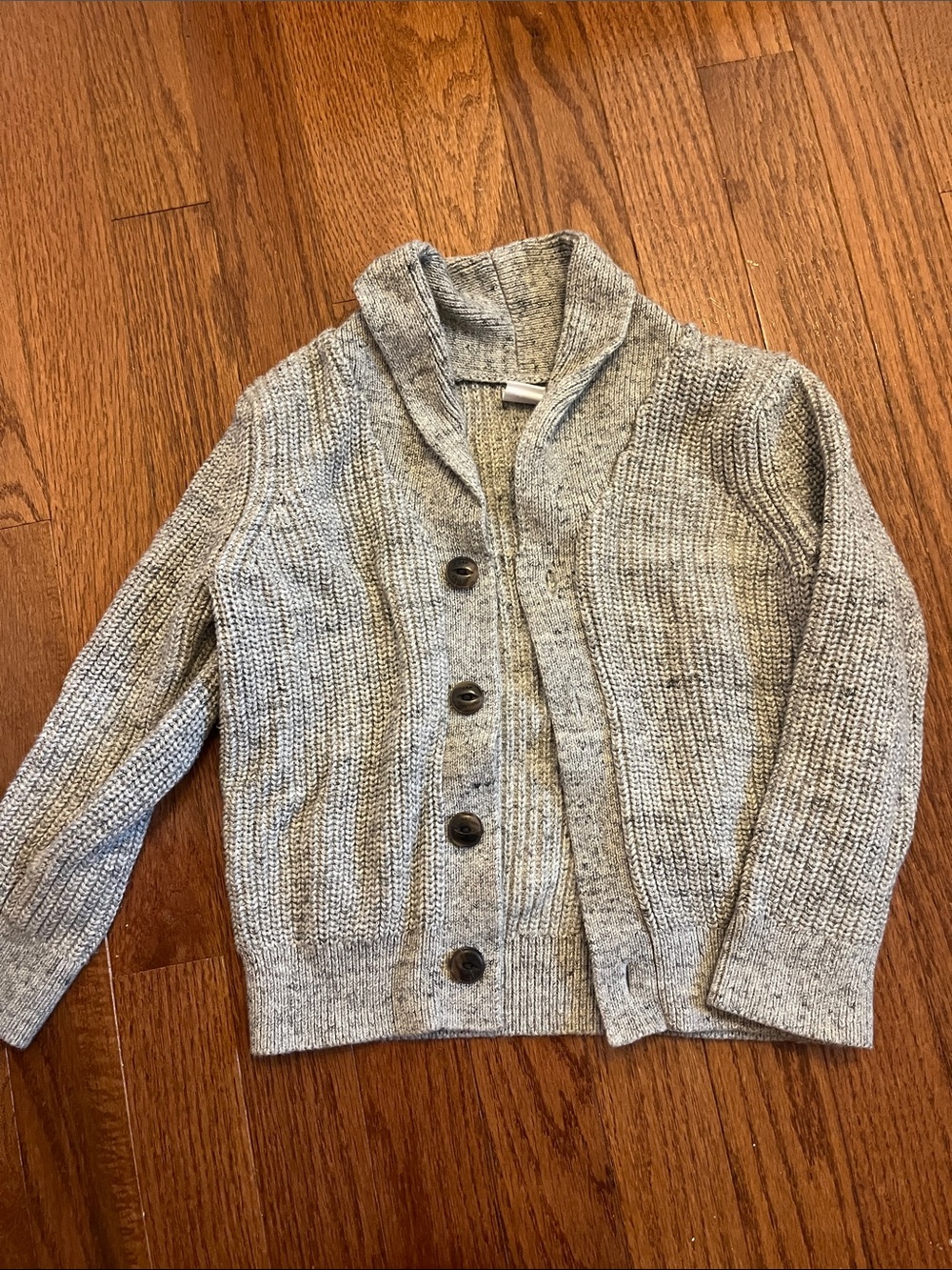 GAP Light Gray Toddler Shawl-Collar Knit Cardigan